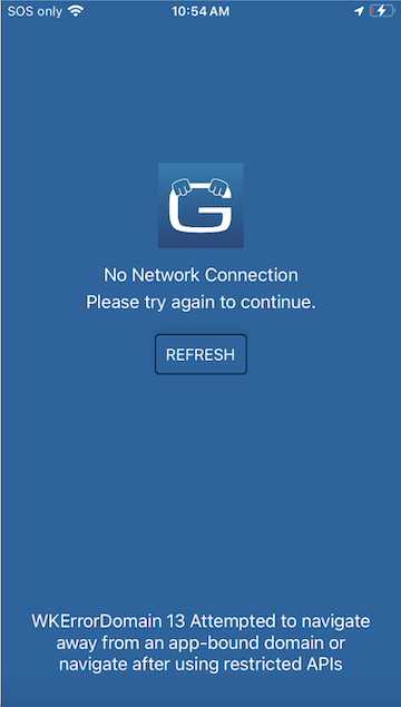 App-Bound domain error screen